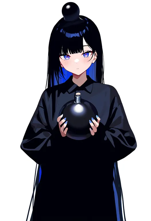masterpiece, best quality, newest, absurdres, highres, safe, bomb, 1girl, solo, simple_background — by k3scat, made with ComfyUI