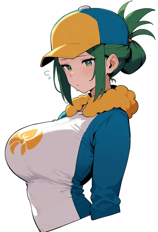masterpiece, best quality, score_7, safe, volo (pokemon), pokemon, solo, upper body, simple background — by k3scat, made with ComfyUI