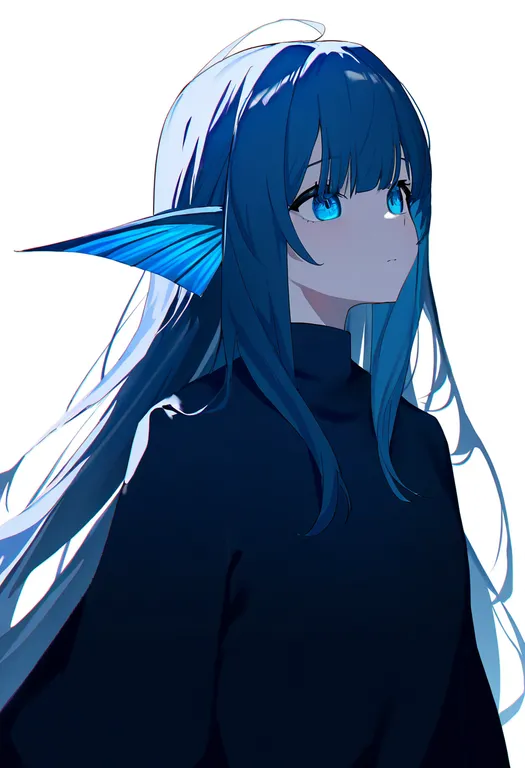 masterpiece, best quality, newest, absurdres, highres, safe, head_fins, 1girl, solo, simple_background — by k3scat, made with ComfyUI