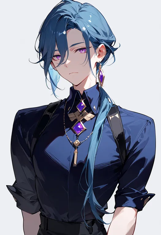 masterpiece, best quality, score_7, safe, nefer (genshin impact), genshin impact, solo, upper body, simple background — by k3scat, made with ComfyUI