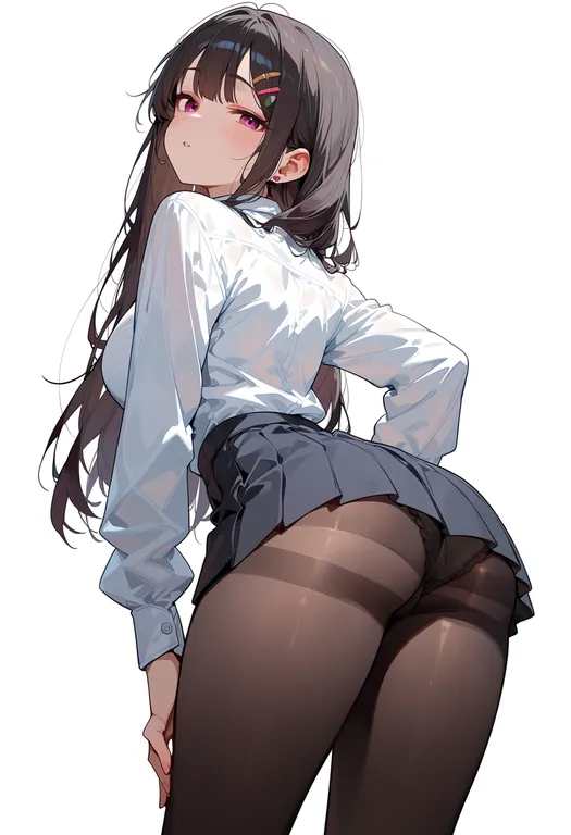 masterpiece, best quality, score_7, safe, kieta sekai to tsuki to shoujo, solo, simple background — by k3scat, made with ComfyUI