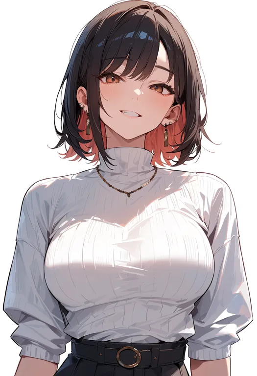 masterpiece, best quality, score_7, safe, yakiniku, 1girl, solo, upper body, simple background — by k3scat, made with ComfyUI