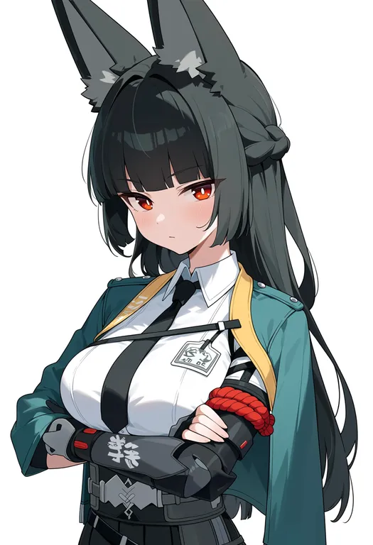 masterpiece, best quality, score_7, safe, hoshimi miyabi, zenless zone zero, solo, upper body, simple background — by k3scat, made with ComfyUI
