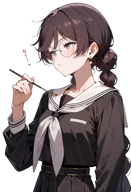 masterpiece, best quality, score_7, safe, fukawa toko, solo, upper body, simple background — by k3scat, made with ComfyUI