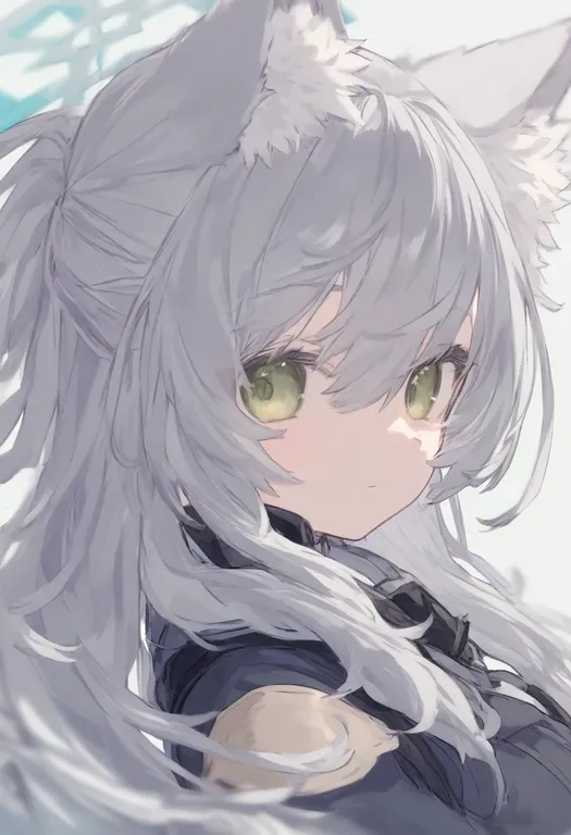 masterpiece, best quality, general, animal ear fluff, 1girl, solo, simple background — by k3scat, made with ComfyUI