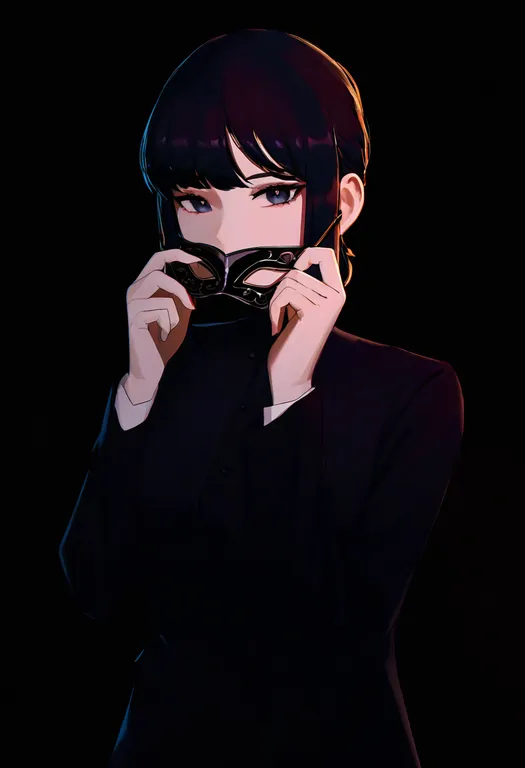 masterpiece, best quality, newest, absurdres, highres, safe, masquerade_mask, 1girl, solo, simple_background — by k3scat, made with ComfyUI