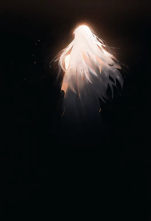 masterpiece, best quality, newest, absurdres, highres, safe, falling_feathers, 1girl, solo, simple_background — by k3scat, made with ComfyUI