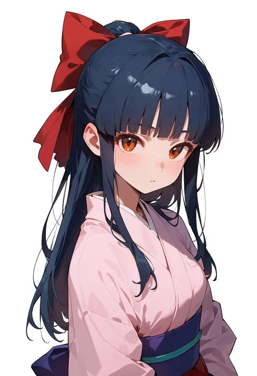 masterpiece, best quality, score_7, safe, shinguuji sakura, solo, upper body, simple background — by k3scat, made with ComfyUI
