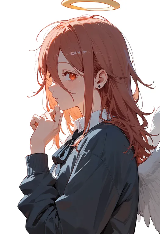 masterpiece, best quality, score_7, safe, angel devil (chainsaw man), chainsaw man, solo, upper body, simple background — by k3scat, made with ComfyUI