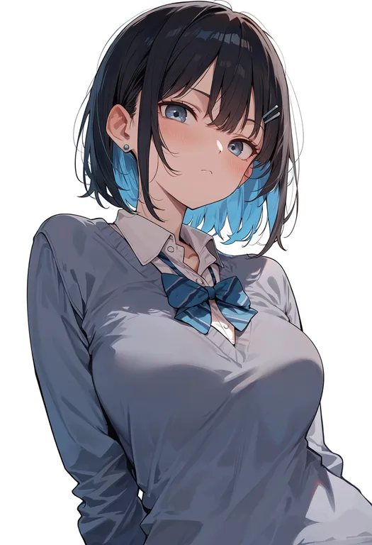 masterpiece, best quality, score_7, safe, amamiya hibiya, solo, upper body, simple background — by k3scat, made with ComfyUI