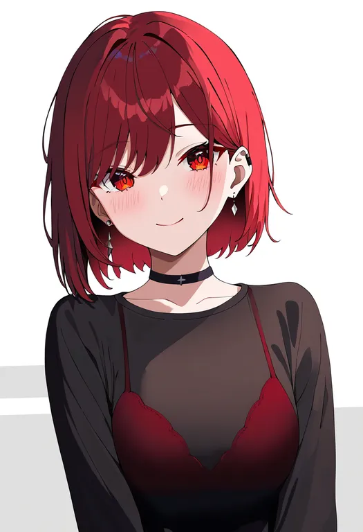 masterpiece, best quality, newest, absurdres, highres, safe, red_bra, 1girl, solo, simple_background — by k3scat, made with ComfyUI
