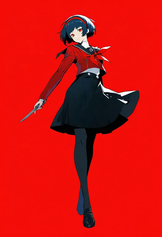 masterpiece, best quality, newest, absurdres, highres, safe, persona, solo, simple_background — by k3scat, made with ComfyUI