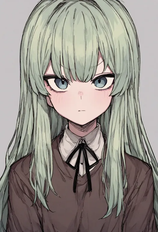 masterpiece, best quality, general, misleading thumbnail, 1girl, solo, simple background — by k3scat, made with ComfyUI