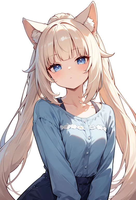 masterpiece, best quality, score_7, safe, vanilla (nekopara), nekopara, solo, upper body, simple background — by k3scat, made with ComfyUI