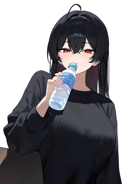 masterpiece, best quality, newest, absurdres, highres, safe, plastic_bottle, 1girl, solo, simple_background — by k3scat, made with ComfyUI