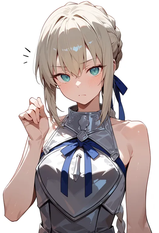 masterpiece, best quality, score_7, safe, bedivere (fate), solo, upper body, simple background — by k3scat, made with ComfyUI