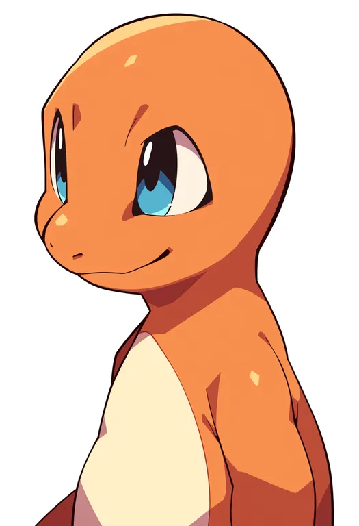 masterpiece, best quality, score_7, safe, charmander, solo, upper body, simple background — by k3scat, made with ComfyUI