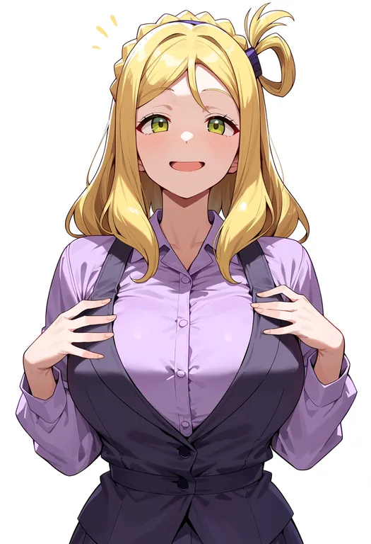masterpiece, best quality, score_7, safe, ohara mari, solo, upper body, simple background — by k3scat, made with ComfyUI