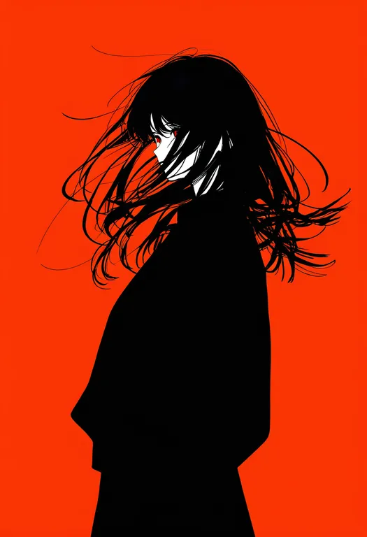 masterpiece, best quality, newest, absurdres, highres, safe, orange_streaks, 1girl, solo, simple_background — by k3scat, made with ComfyUI