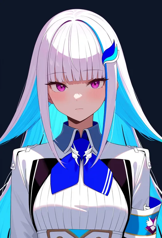 masterpiece, best quality, score_7, safe, lize helesta (1st costume), solo, upper body, simple background — by k3scat, made with ComfyUI