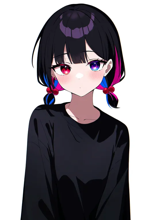 masterpiece, best quality, newest, absurdres, highres, safe, multicolored_hair_bobbles, 1girl, solo, simple_background — by k3scat, made with ComfyUI