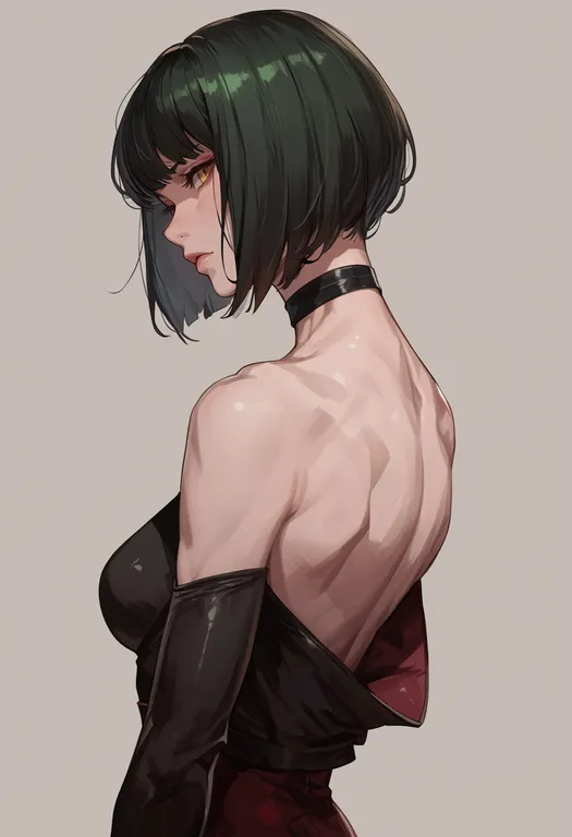masterpiece, best quality, score_7, safe, i-no, solo, upper body, simple background — by k3scat, made with ComfyUI