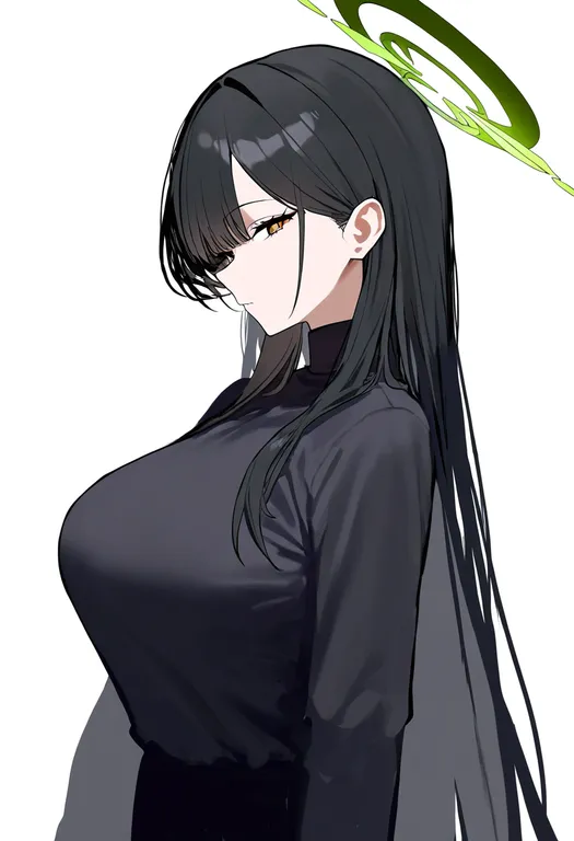 masterpiece, best quality, newest, absurdres, highres, safe, green_halo, 1girl, solo, simple_background — by k3scat, made with ComfyUI