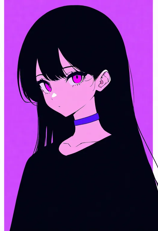masterpiece, best quality, newest, absurdres, highres, safe, purple_choker, 1girl, solo, simple_background — by k3scat, made with ComfyUI