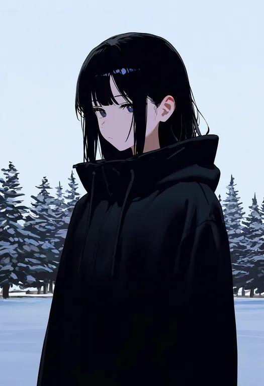 masterpiece, best quality, newest, absurdres, highres, safe, pine_tree, 1girl, solo, simple_background — by k3scat, made with ComfyUI