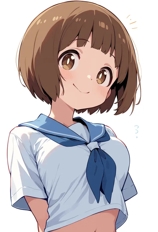 masterpiece, best quality, score_7, safe, mankanshoku mako, solo, upper body, simple background — by k3scat, made with ComfyUI