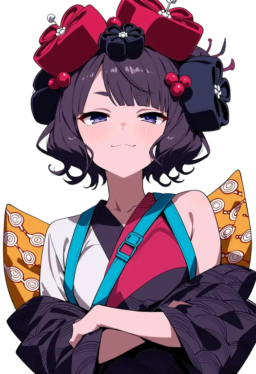 masterpiece, best quality, score_7, safe, katsushika hokusai (fate), solo, upper body, simple background — by k3scat, made with ComfyUI