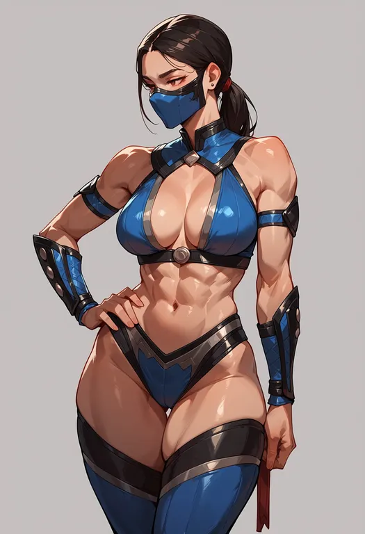 masterpiece, best quality, score_7, safe, mortal kombat 9, solo, simple background — by k3scat, made with ComfyUI