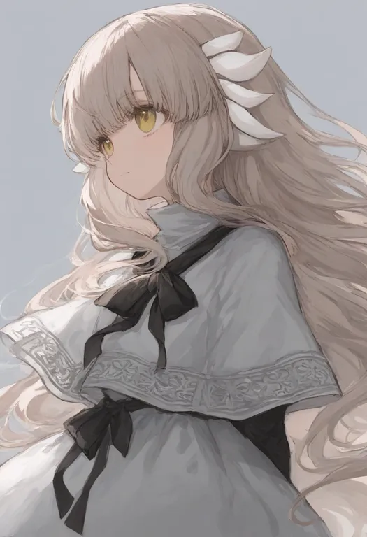masterpiece, best quality, general, ender lilies quietus of the knights, solo, simple background — by k3scat, made with ComfyUI