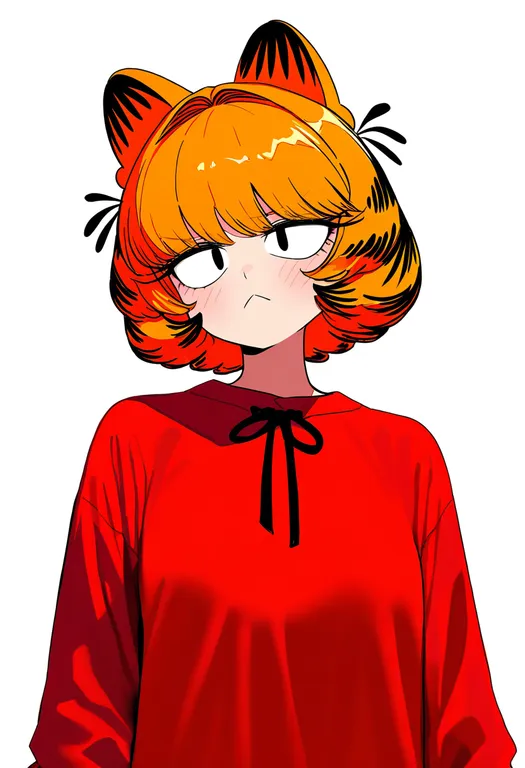 masterpiece, best quality, newest, absurdres, highres, safe, garfield_(character), solo, upper_body, simple_background — by k3scat, made with ComfyUI