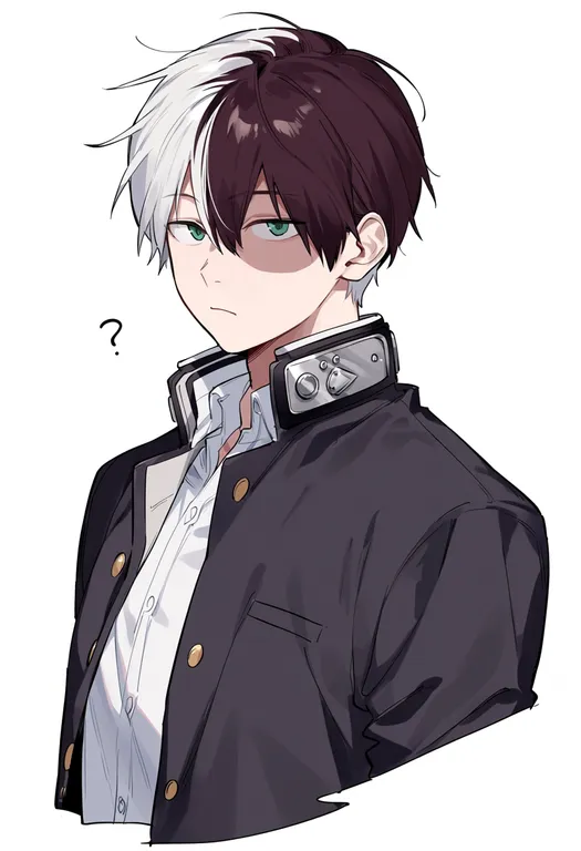 masterpiece, best quality, score_7, safe, todoroki shoto, solo, upper body, simple background — by k3scat, made with ComfyUI