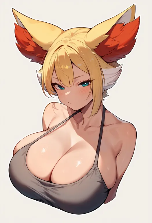 masterpiece, best quality, score_7, safe, fennekin, solo, upper body, simple background — by k3scat, made with ComfyUI