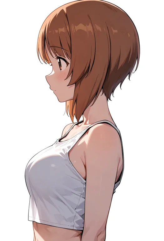 masterpiece, best quality, score_7, safe, nishizumi miho, girls und panzer, solo, upper body, simple background — by k3scat, made with ComfyUI