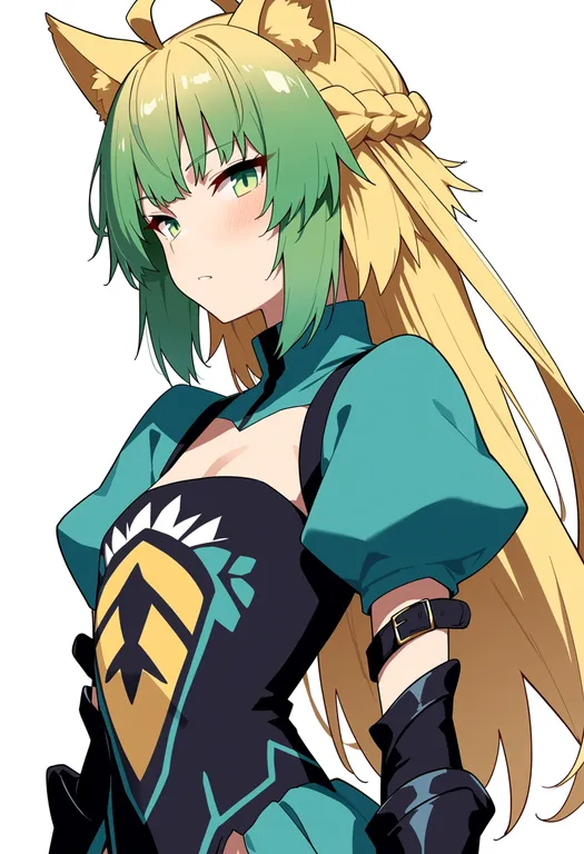 masterpiece, best quality, score_7, safe, atalanta (fate), solo, upper body, simple background — by k3scat, made with ComfyUI