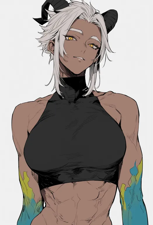 masterpiece, best quality, score_7, safe, aegir (housamo), solo, upper body, simple background — by k3scat, made with ComfyUI