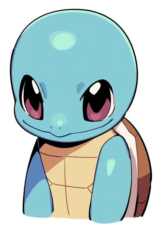 masterpiece, best quality, score_7, safe, squirtle, solo, upper body, simple background — by k3scat, made with ComfyUI