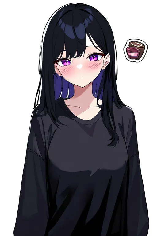masterpiece, best quality, newest, absurdres, highres, safe, single_blush_sticker, 1girl, solo, simple_background — by k3scat, made with ComfyUI
