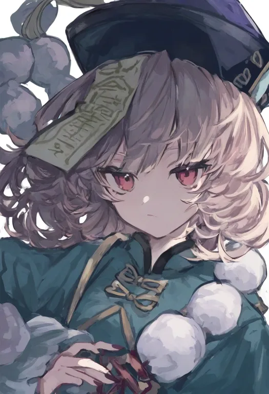 masterpiece, best quality, general, ofuda, 1girl, solo, simple background — by k3scat, made with ComfyUI
