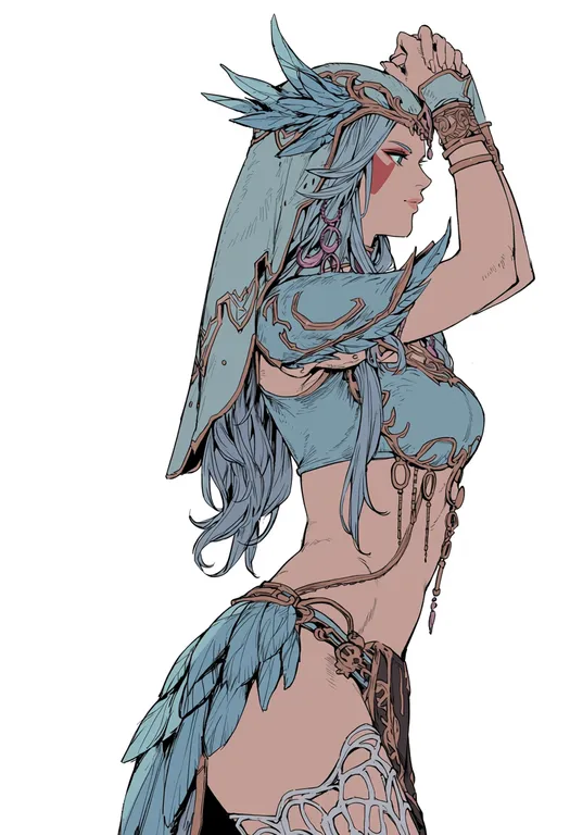 masterpiece, best quality, score_7, safe, final fantasy xii revenant wings, solo, simple background — by k3scat, made with ComfyUI
