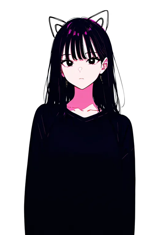 masterpiece, best quality, newest, absurdres, highres, safe, drawn_ears, 1girl, solo, simple_background — by k3scat, made with ComfyUI
