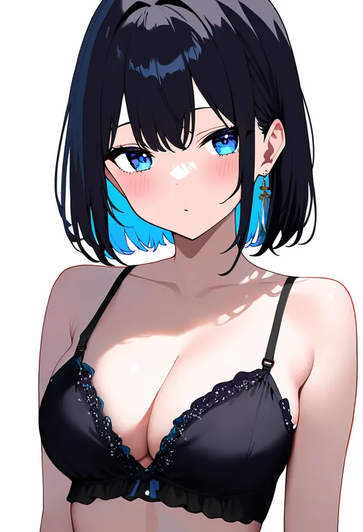 masterpiece, best quality, newest, absurdres, highres, safe, frilled_bra, 1girl, solo, simple_background — by k3scat, made with ComfyUI