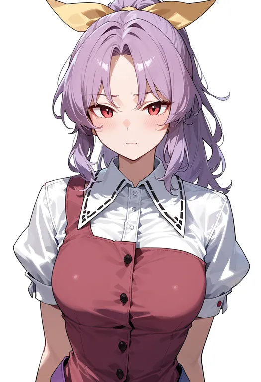 masterpiece, best quality, score_7, safe, watatsuki no yorihime, solo, upper body, simple background — by k3scat, made with ComfyUI