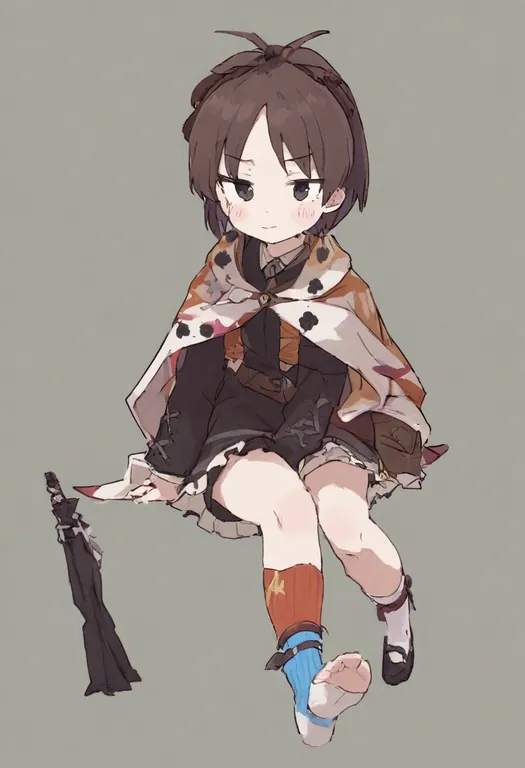 masterpiece, best quality, general, single sock, 1girl, solo, simple background — by k3scat, made with ComfyUI