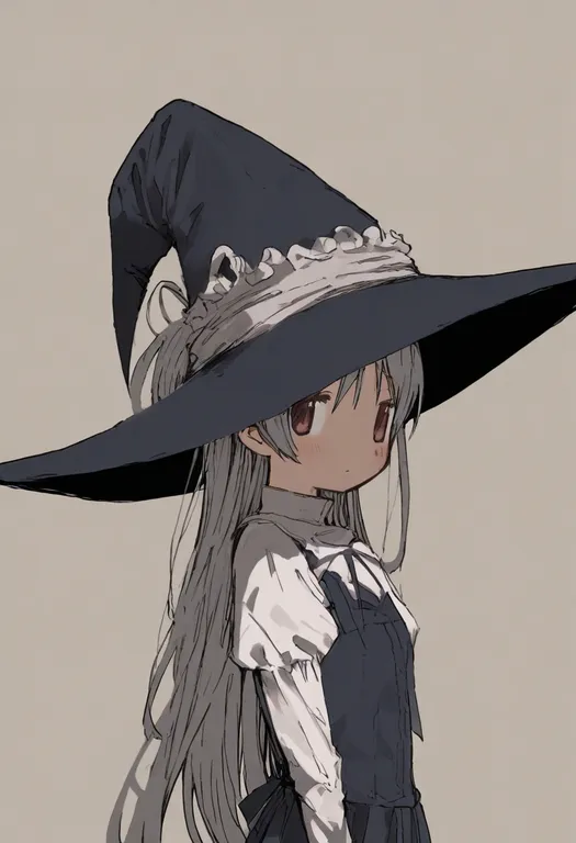 masterpiece, best quality, general, witch (madoka magica), 1girl, solo, simple background — by k3scat, made with ComfyUI