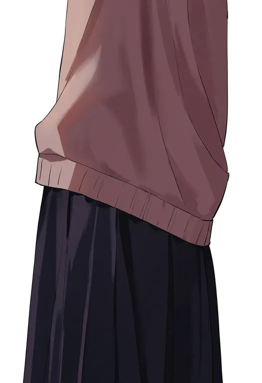 masterpiece, best quality, newest, absurdres, highres, safe, sweater_pull, 1girl, solo, simple_background — by k3scat, made with ComfyUI