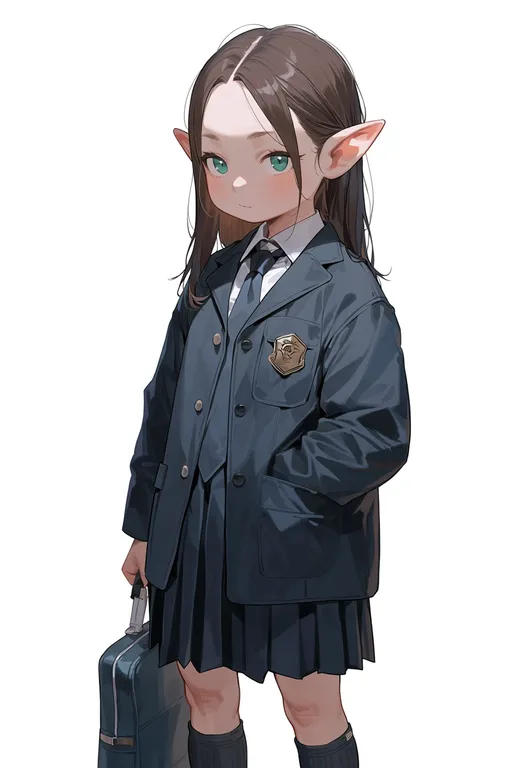 masterpiece, best quality, score_7, safe, lalafell, 1girl, solo, simple background — by k3scat, made with ComfyUI